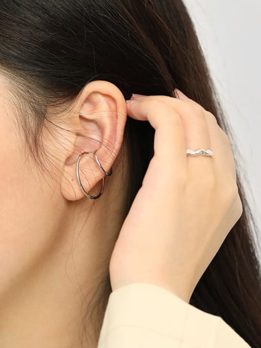 DAKA 925 Sterling Silver Round Minimalist Stud Earring[Single] 3